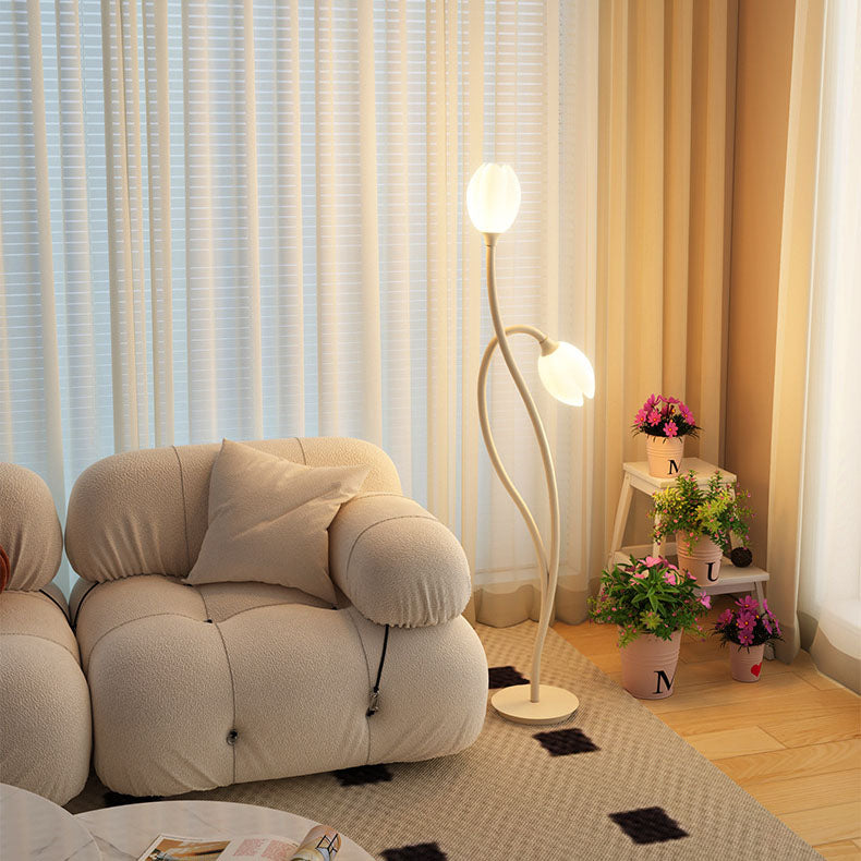 Tulip Floor Lamp in bright living room lifestyle shot