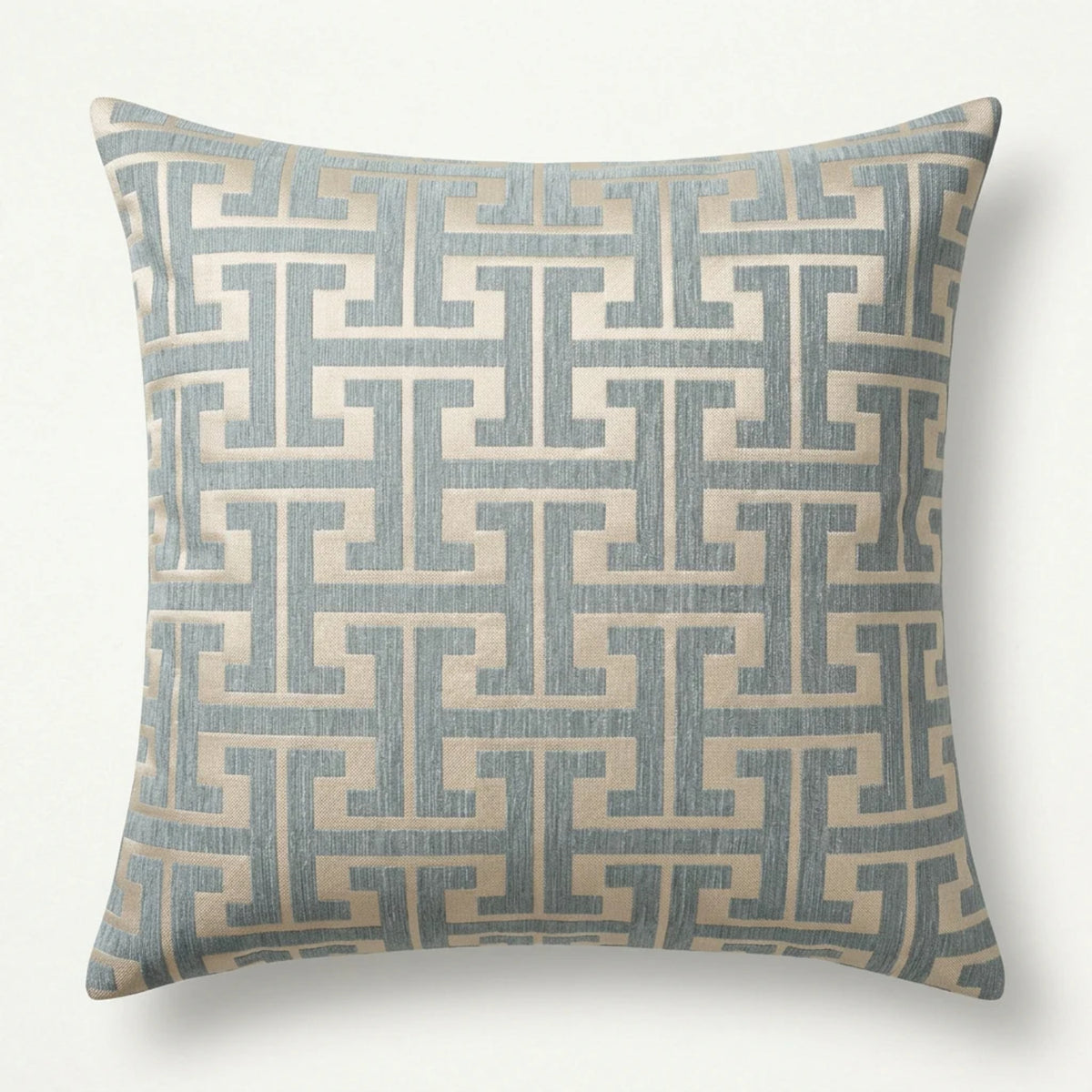 Maze Teal & Cream Filled Cushion – 60 × 60 cm