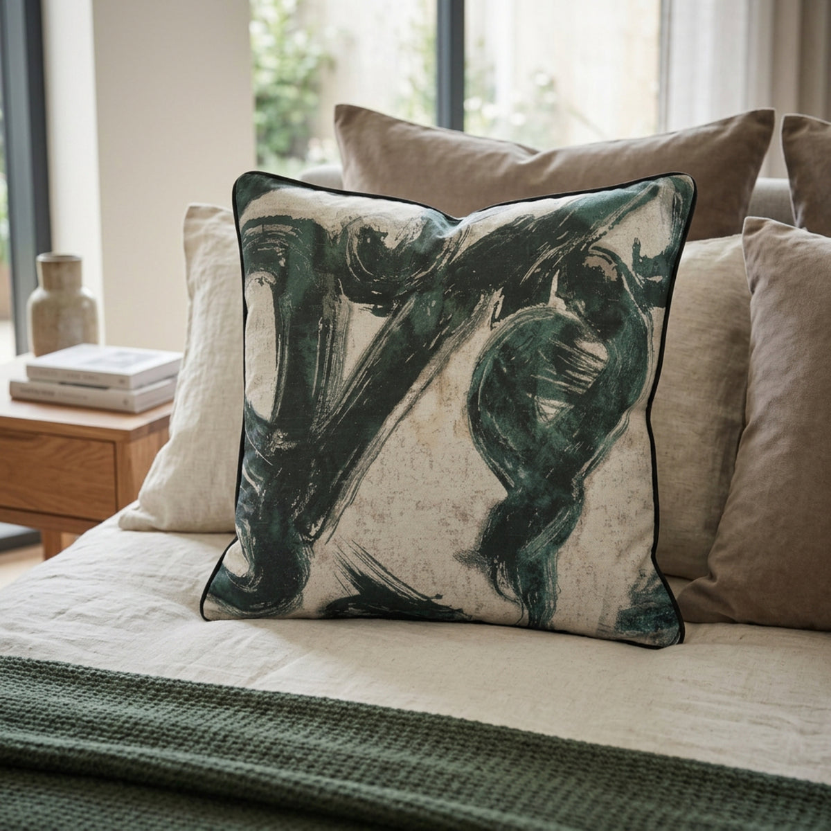 Modern Abstract Filled Cushion – 60 × 60cm