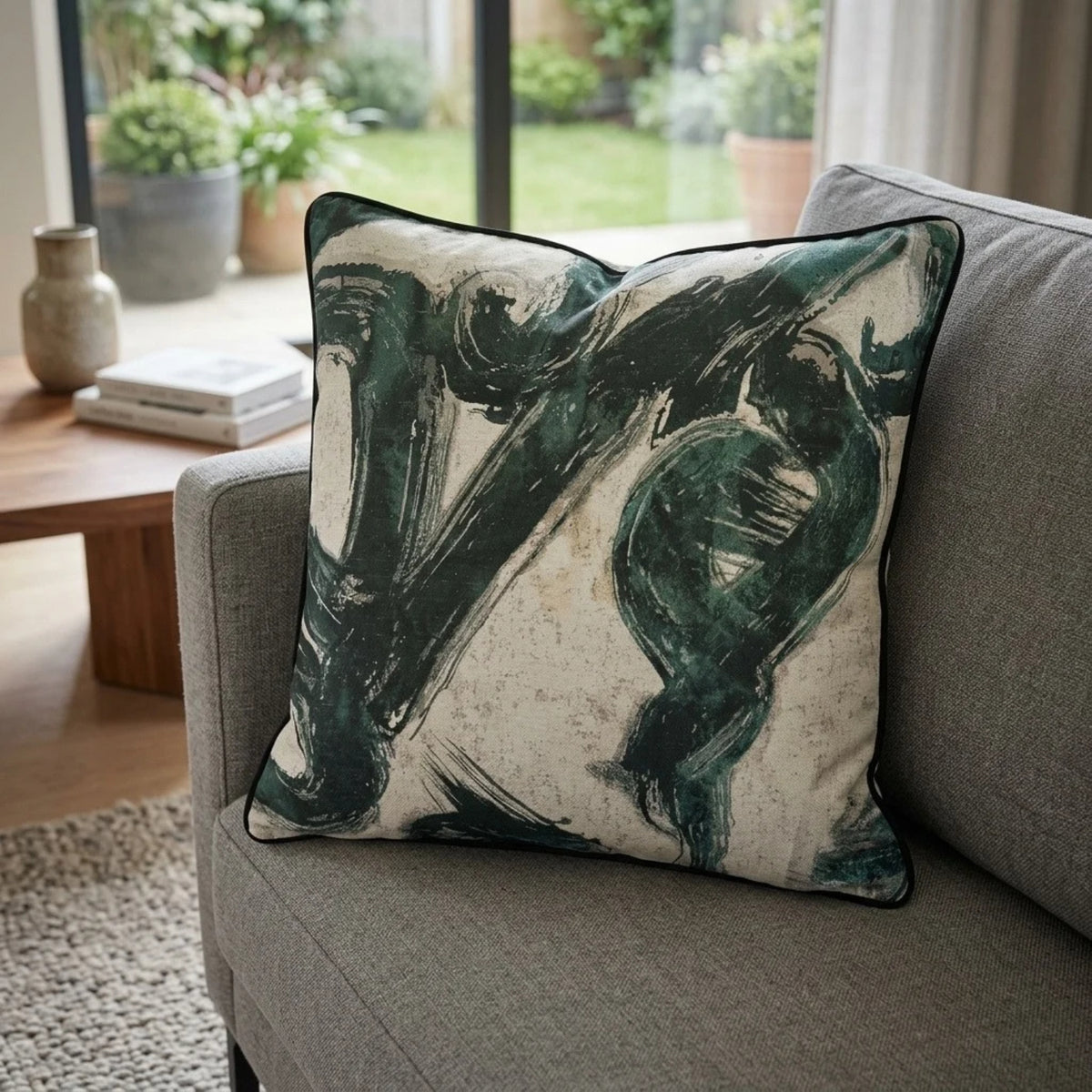 Modern Abstract Filled Cushion – 60 × 60cm