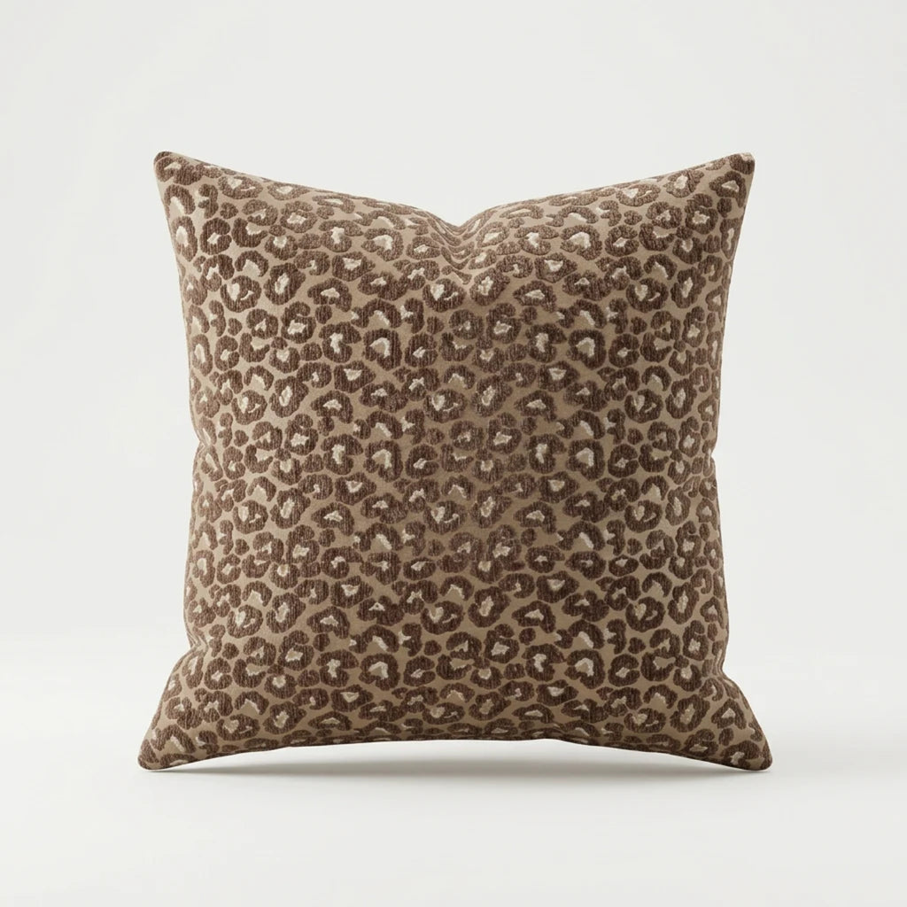 Brown Leopard Print Filled Cushion – 60 × 60cm