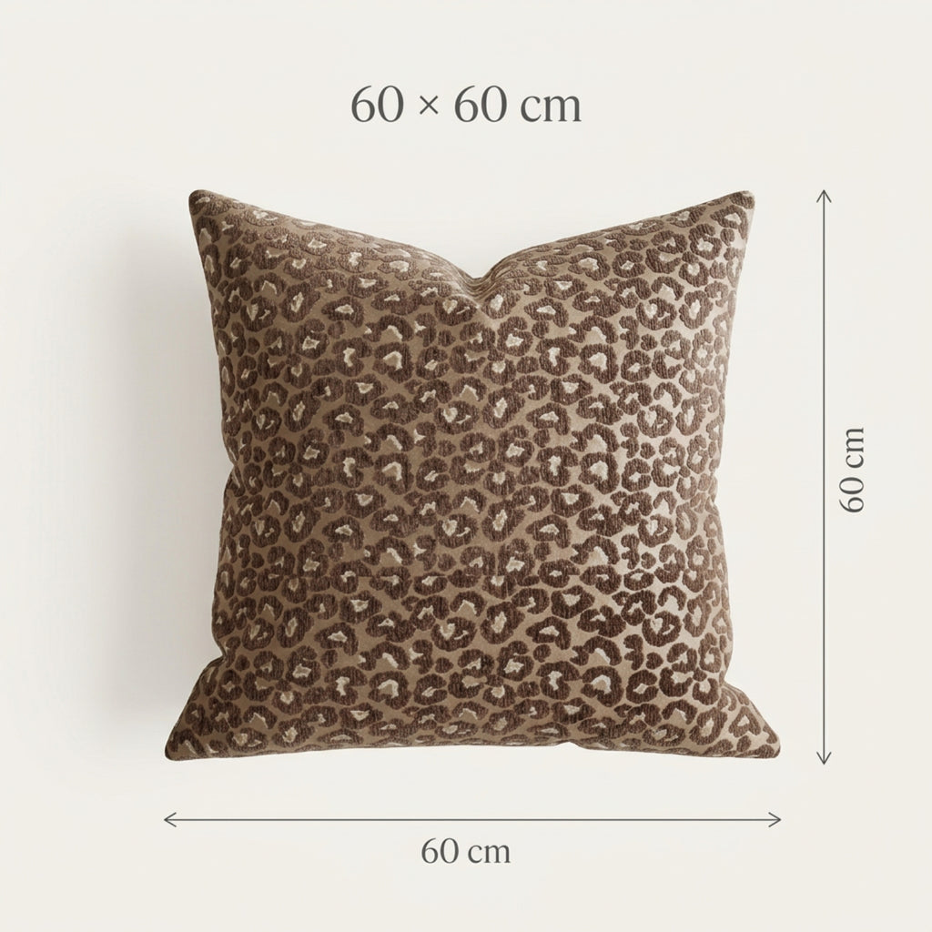 Brown Leopard Print Filled Cushion – 60 × 60cm