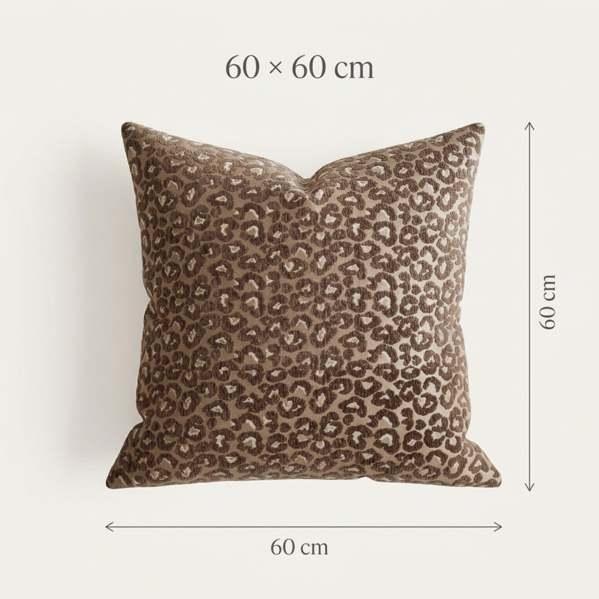 Brown Leopard Print Filled Cushion – 60 × 60cm