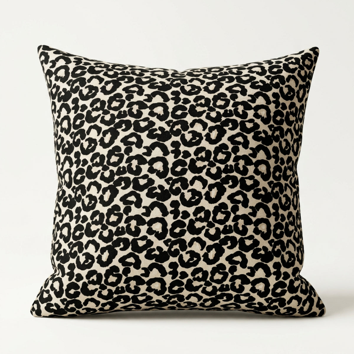 Black Leopard Print Filled Cushion – 60 × 60 cm