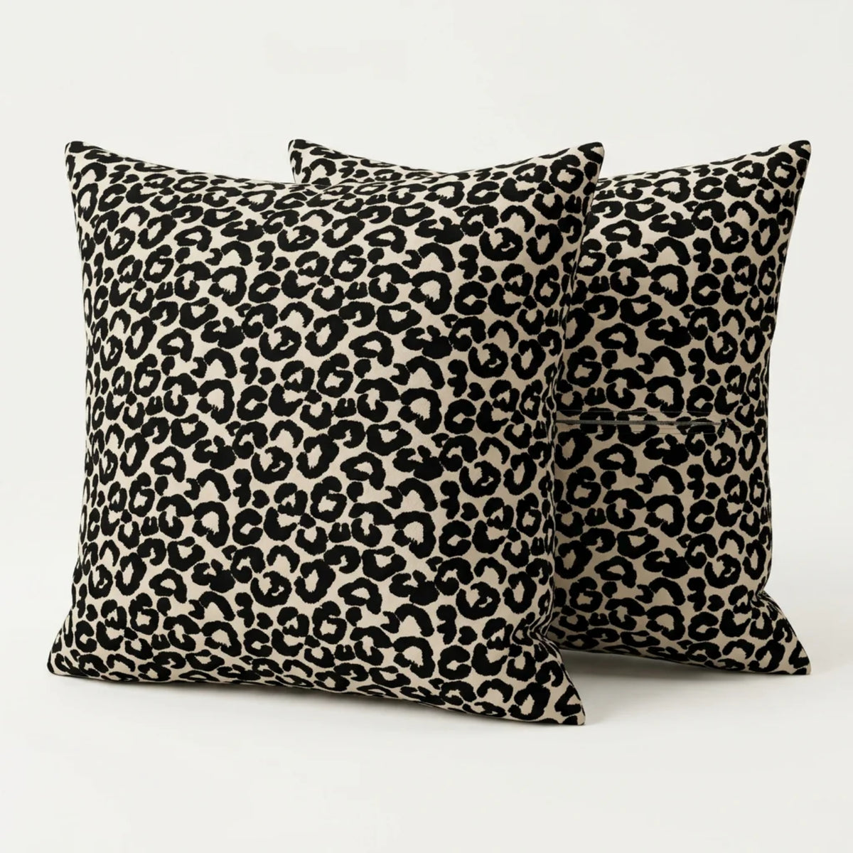 Black Leopard Print Filled Cushion – 60 × 60 cm