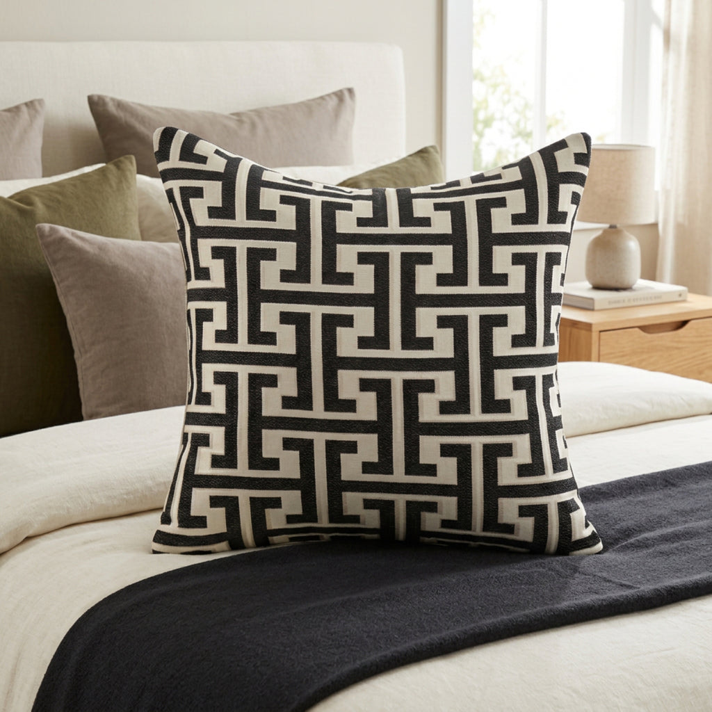 Tapestry Charcoal & Cream Filled Cushion – 60 x 60cm