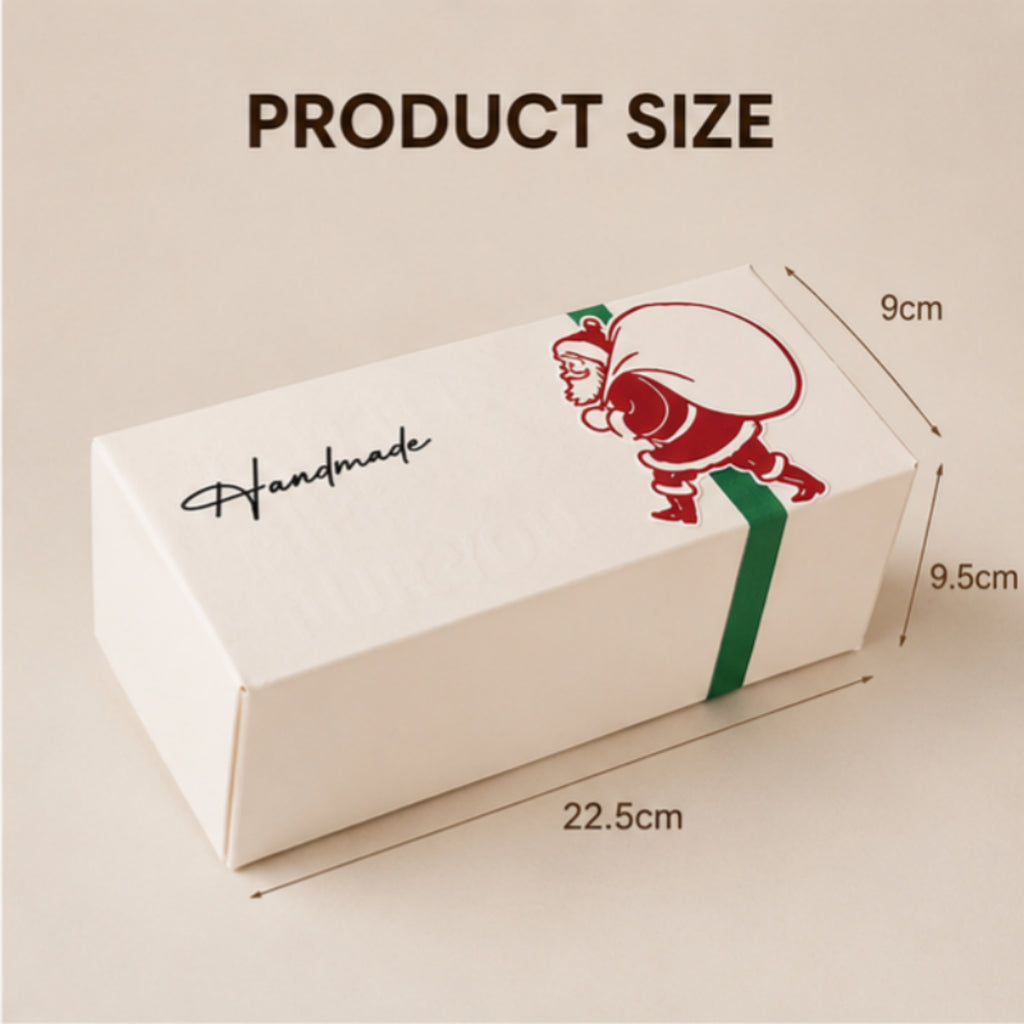 A white rectangular product box with printed graphics and dimension labels showing measurements 22.5cm, 9.