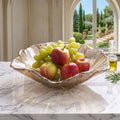 28cm Glass Flower Petal Fruit Bowl