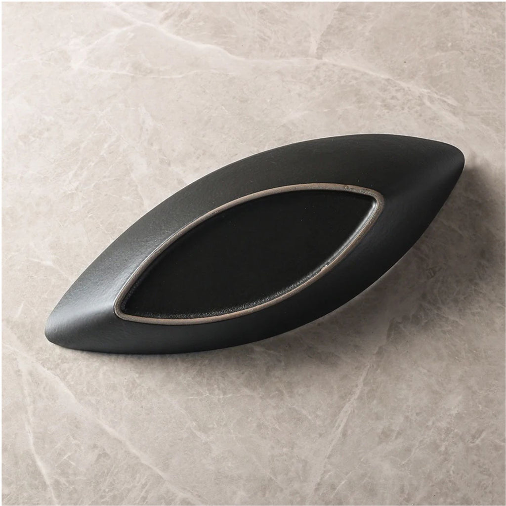 2pc Large Boat Shaped Ceramic Fine Dine Bowl Set