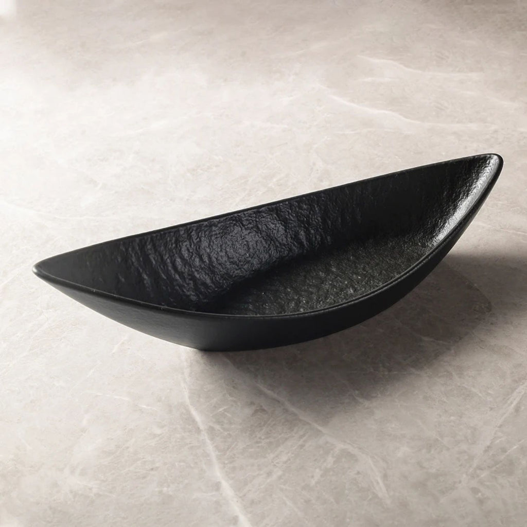 2pc Large Boat Shaped Ceramic Fine Dine Bowl Set