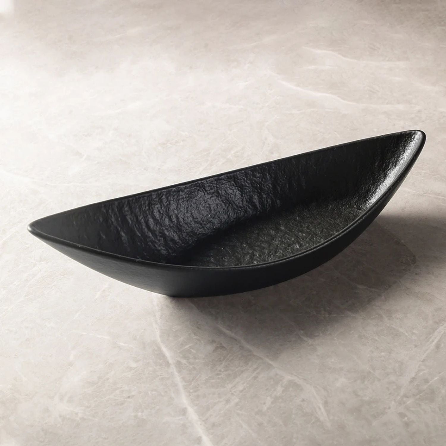 2pc Large Boat Shaped Ceramic Fine Dine Bowl Set