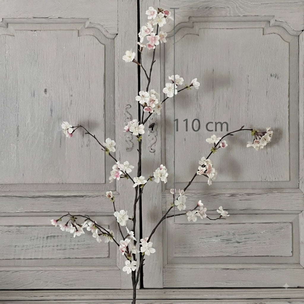 Single cherry blossom stem showing 110cm height measurement