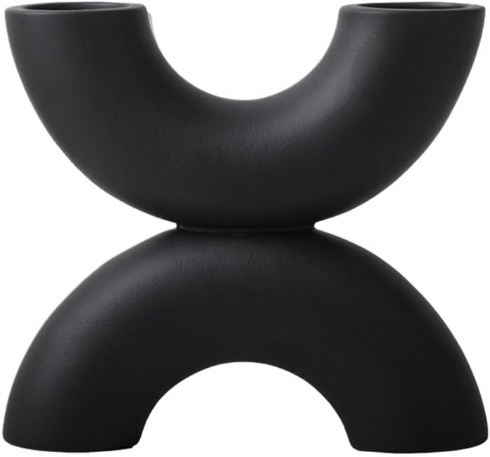 Nordic Double-Arch Ceramic Vase Candle Holder