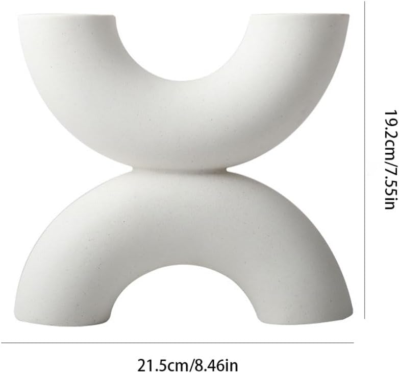 Nordic Double-Arch Ceramic Vase Candle Holder