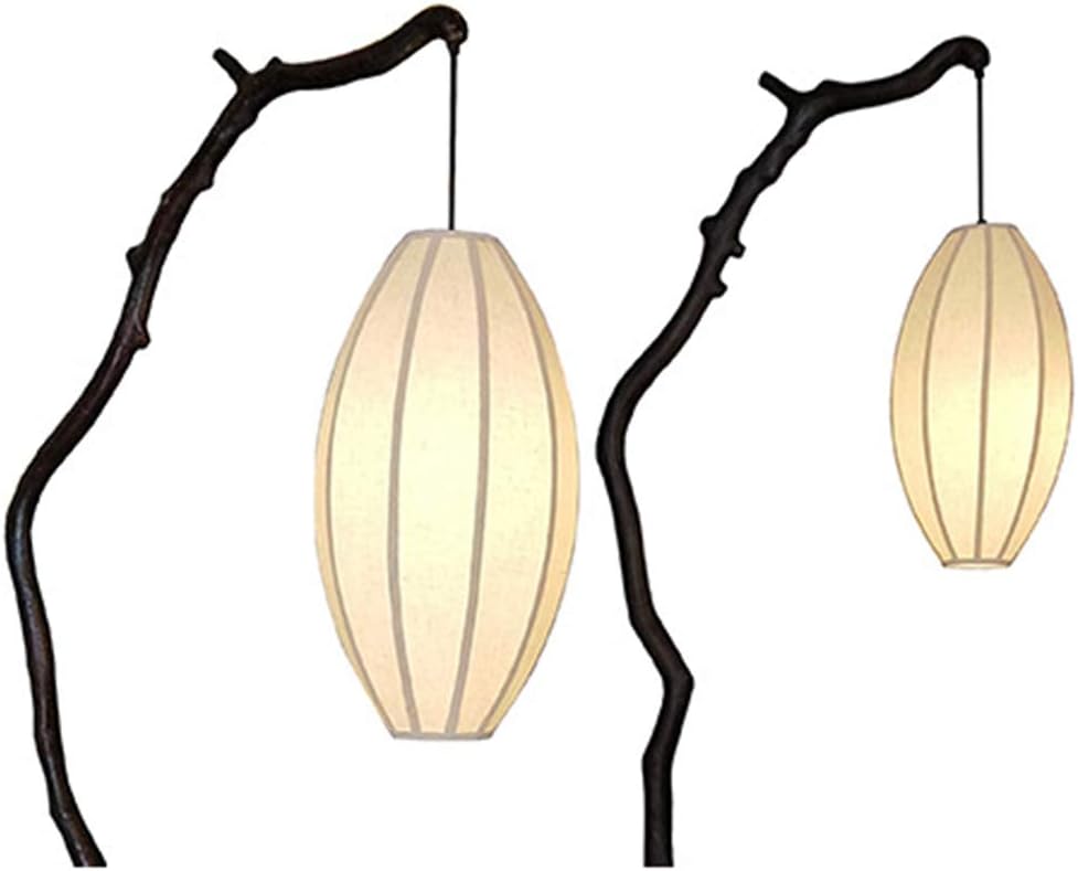 Branch Lantern Floor Lamp twin shade detail shot