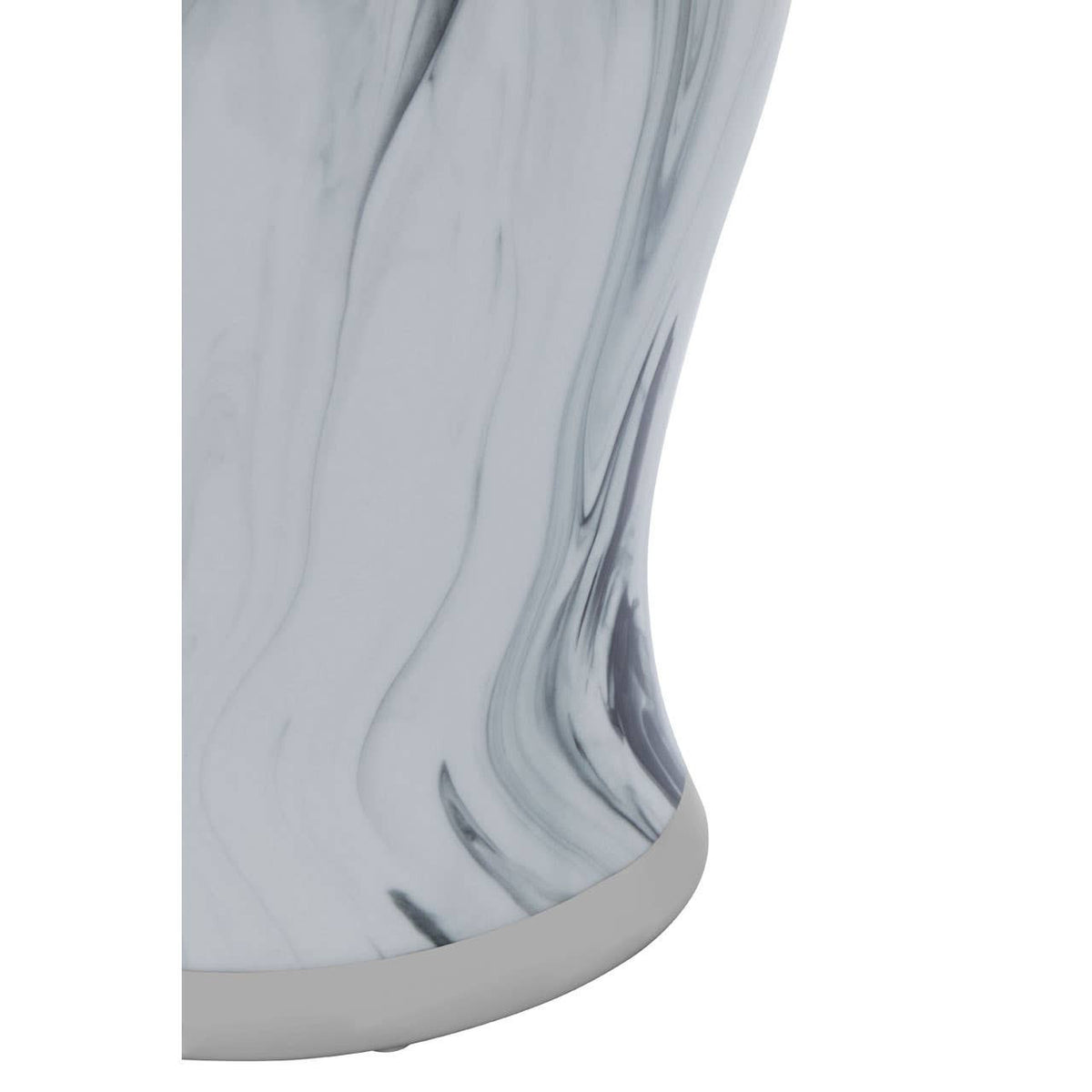 Marmo grey and white marble-effect small ceramic jar with lid