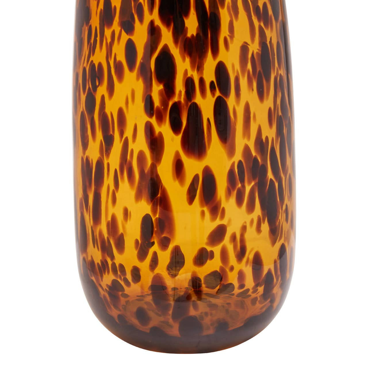 Tortoiseshell Glass Vase In Orange & Black Color