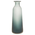 Ribbed Glass Bottle Vase with Ball Stopper – Blue Green