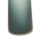 Ribbed Glass Bottle Vase with Ball Stopper – Blue Green