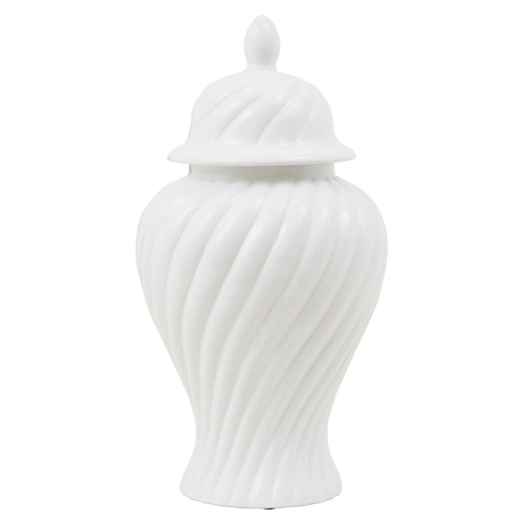 Large Ceramic Pierced Ginger Jar White