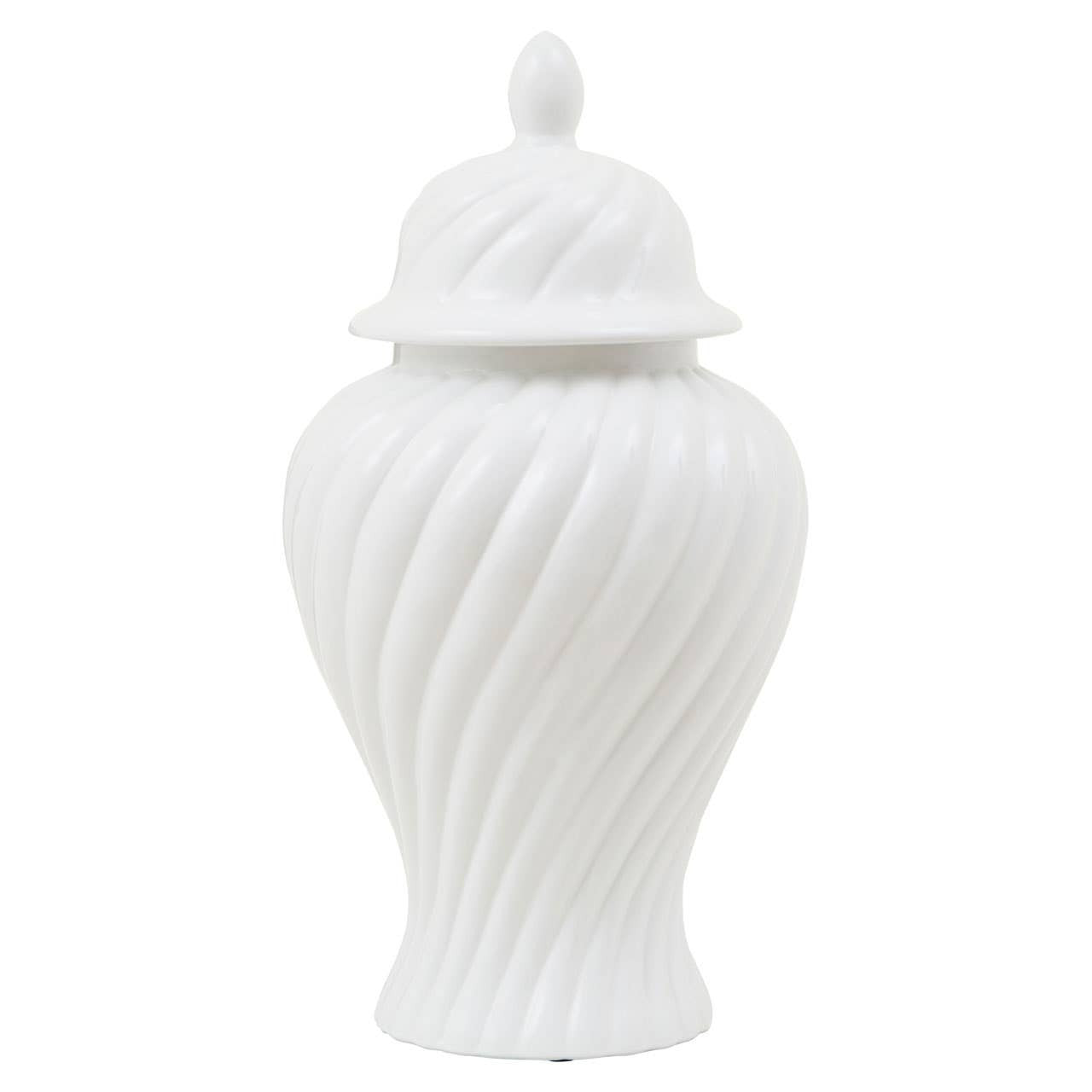Large Ceramic Pierced Ginger Jar White