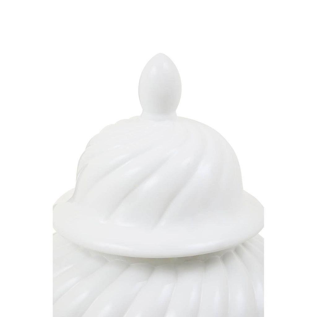 Large Ceramic Pierced Ginger Jar White