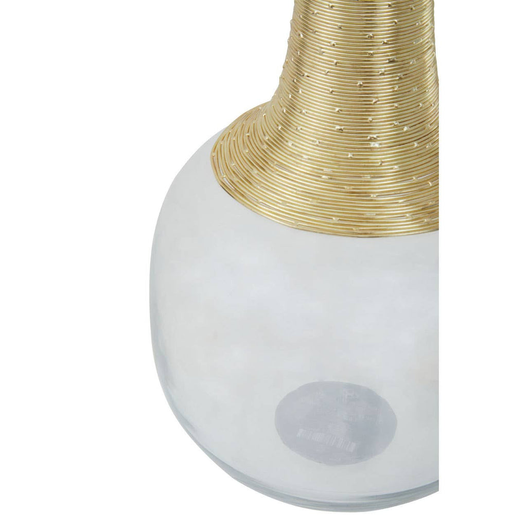 Glynn Glass Globe Vase Rounded With Gold Wire