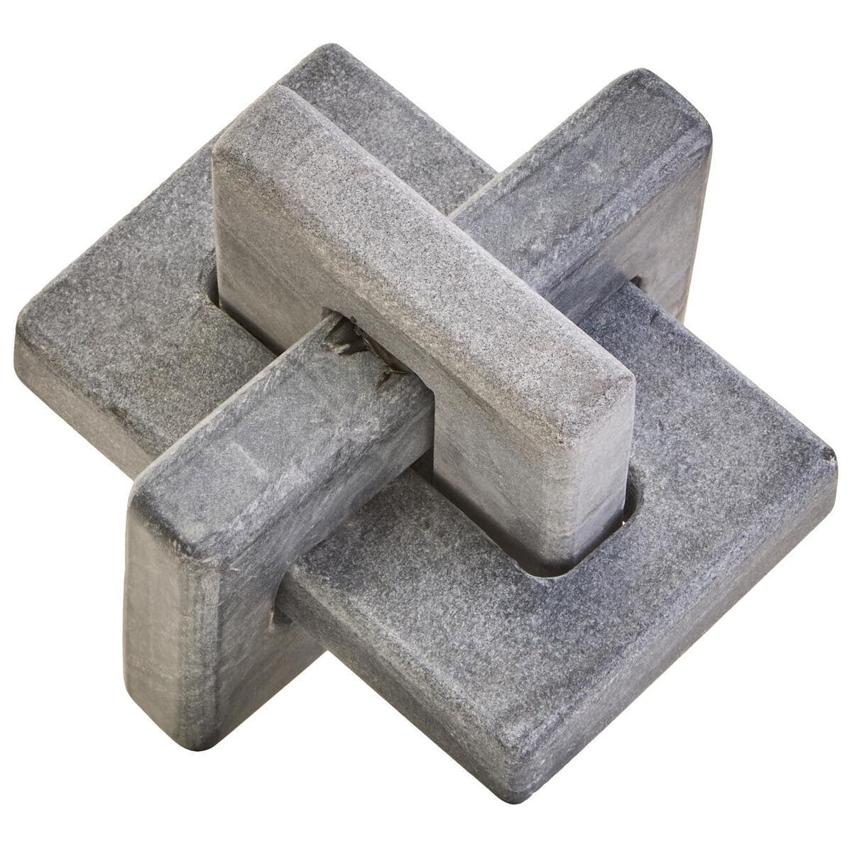 Geometric Marble Stone Knot Sculpture