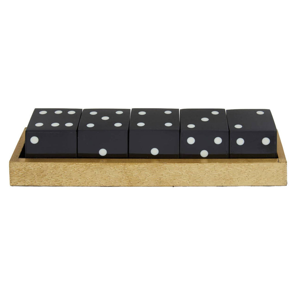 Luxury Black and Gold Dice Set - side view