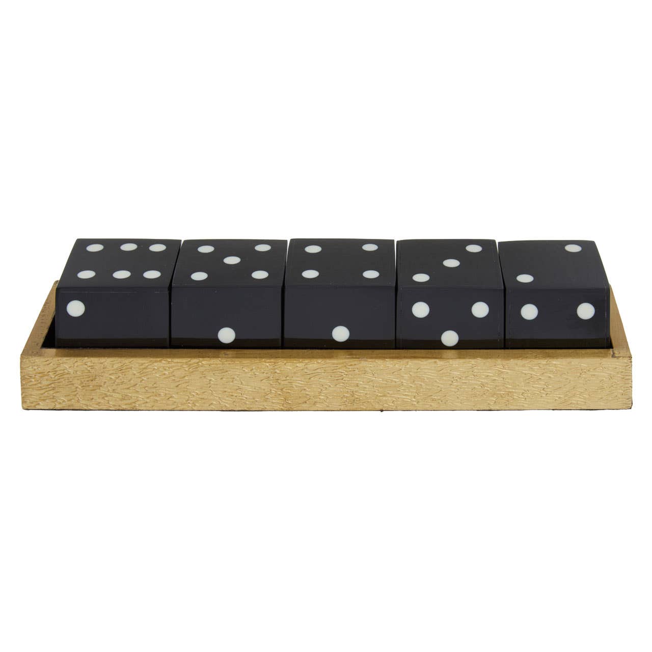 Luxury Black and Gold Dice Set - side view