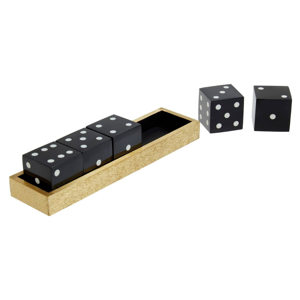 Luxury Black and Gold Dice Set - close up