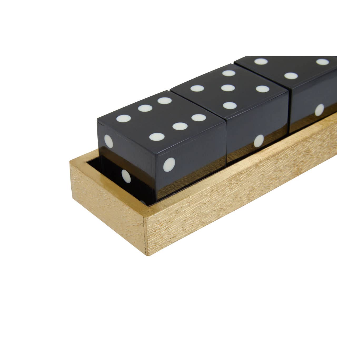 Luxury Black and Gold Dice Set - front view