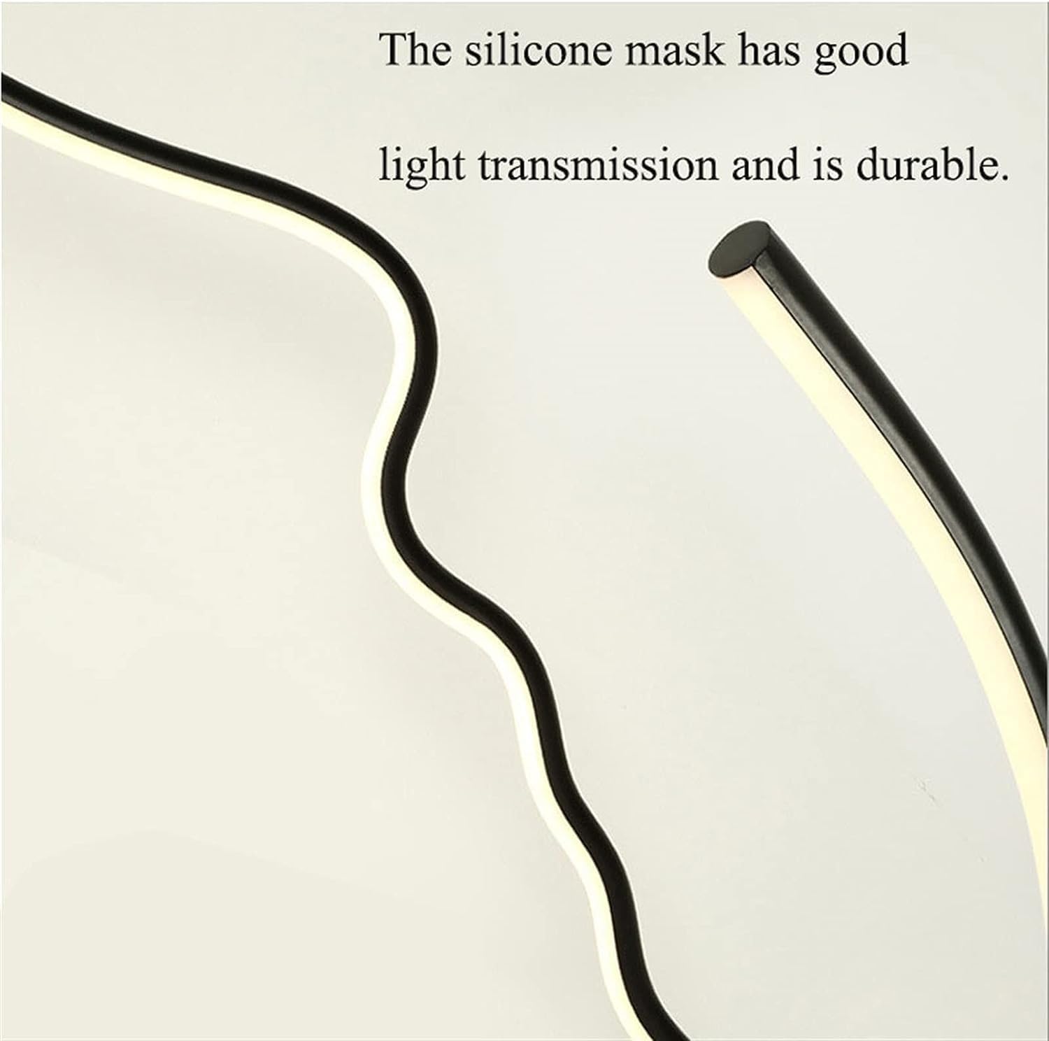 Silicone LED strip detail showing light transmission and flexibility