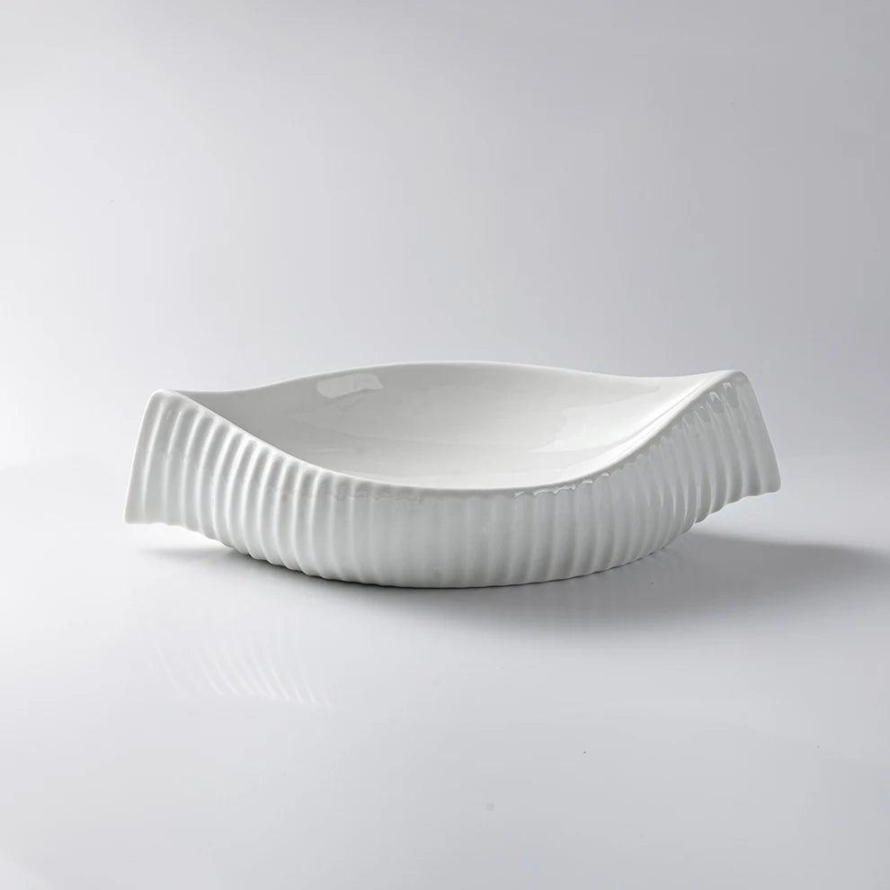 Sculptural Leaf Ceramic Serving Bowl