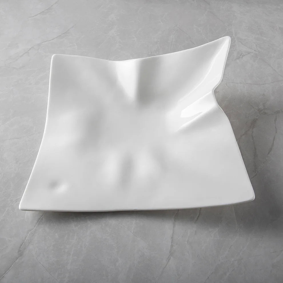 Sculptural Wave Ceramic Dinner Plate
