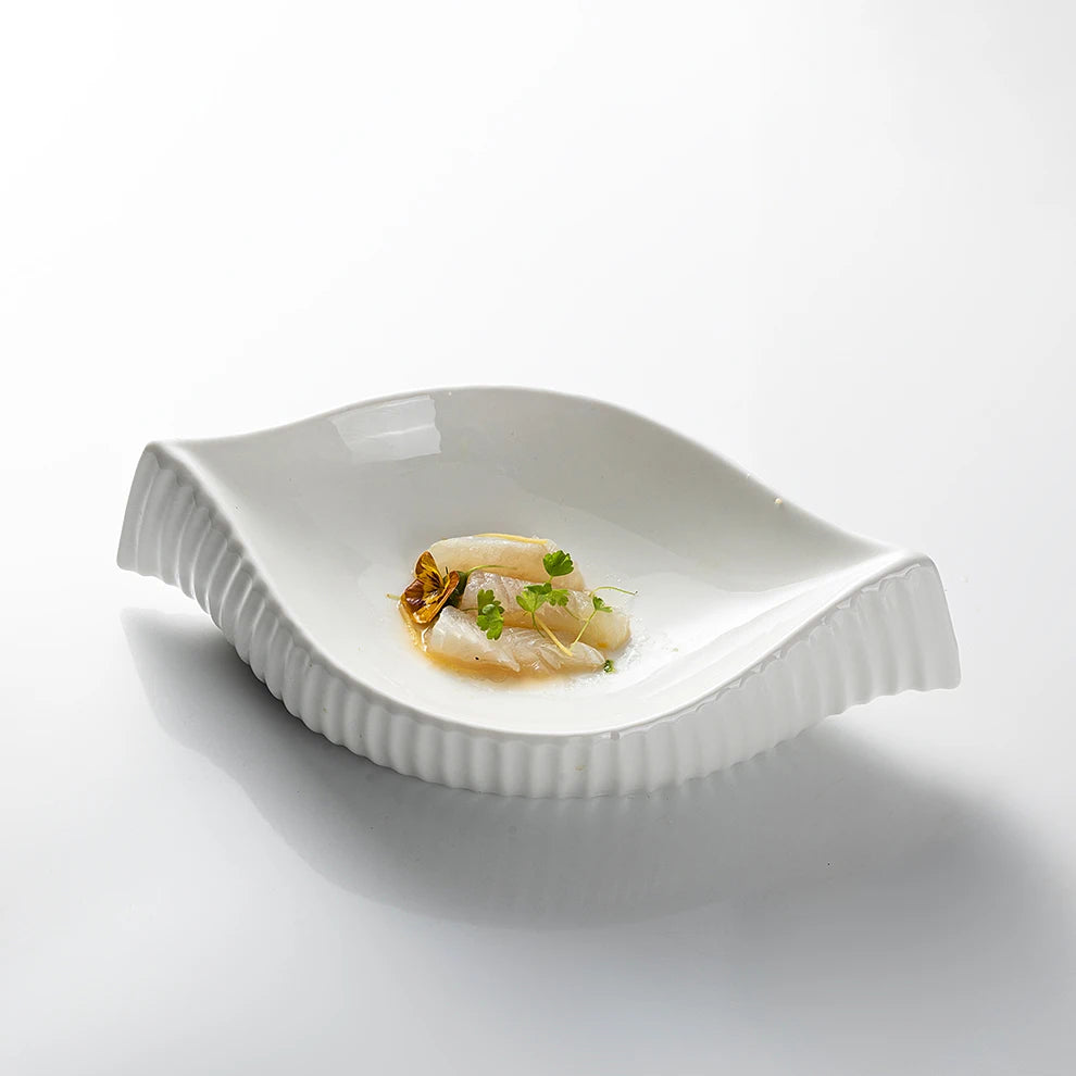 Sculptural Leaf Ceramic Serving Bowl