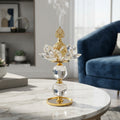 Gold Crystal-Style Lotus Incense Burner Home Fragrance