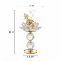 Gold Crystal-Style Lotus Incense Burner Home Fragrance
