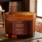 Leather & Wood Perfume Scented Candle