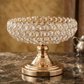 Gold crystal pedestal fruit bowl dimensions diagram — 25cm wide, 20cm tall
