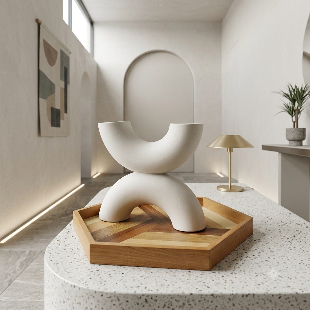 Nordic Double-Arch Ceramic Vase Candle Holder