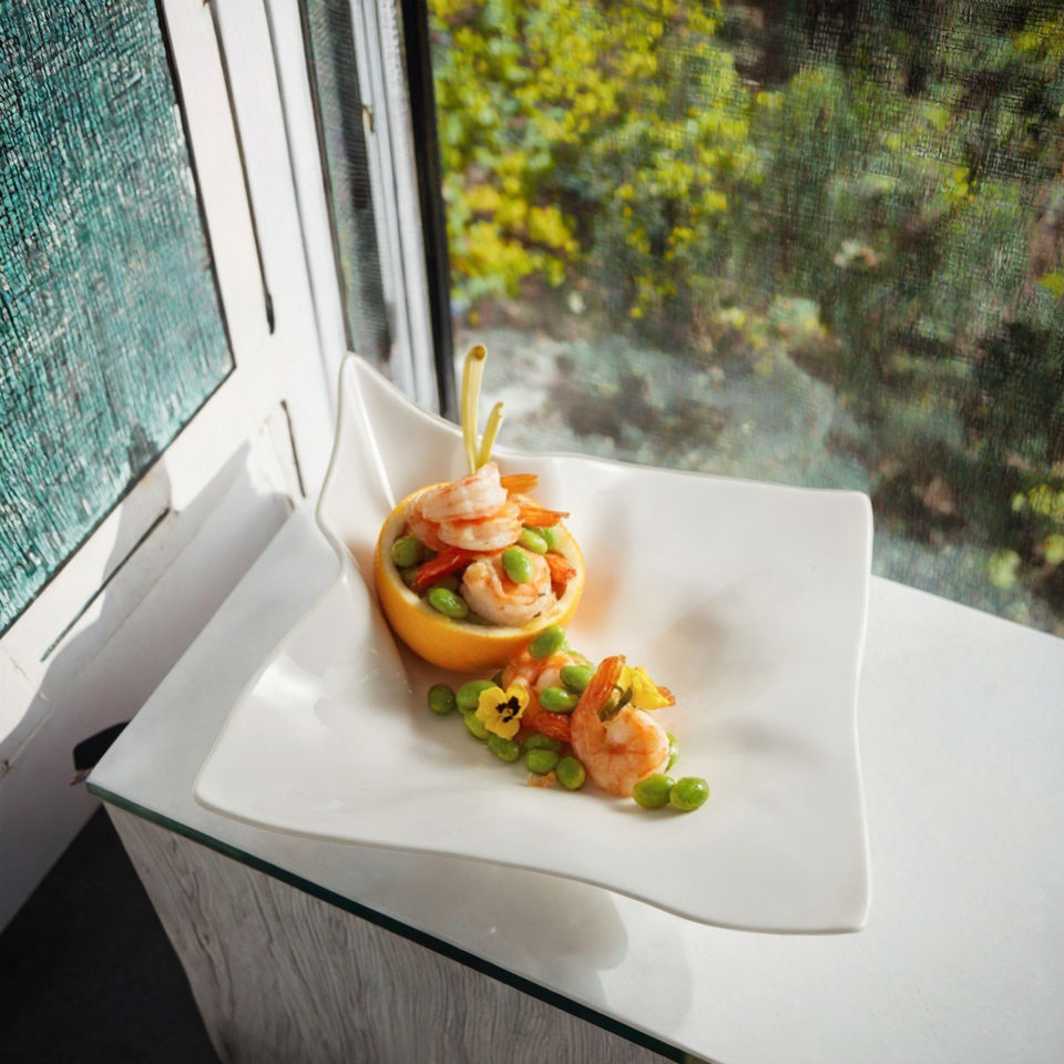 Sculptural Wave Ceramic Dinner Plate