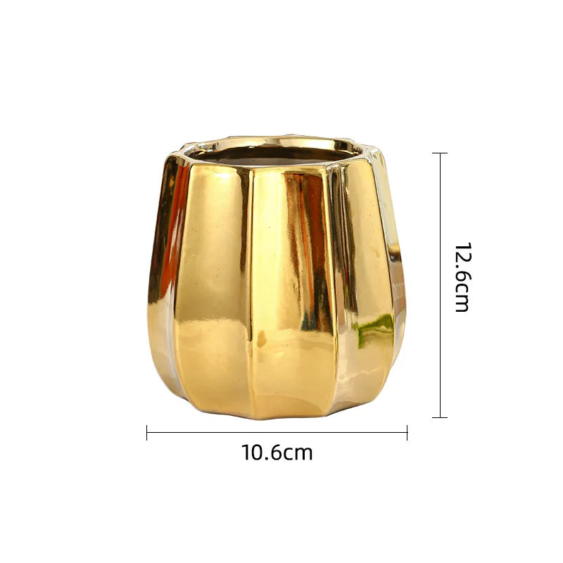 Gold Pumpkin Ceramic Vase