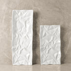 Crumple Texture Rectangle Ceramic Serving Fine Dine Tray