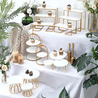 Gold Metal Cake Stand & Display Set – Birdcage & Tiered Risers