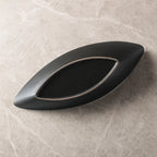 Boat Shaped Ceramic Fine Dine Bowl — Black & White