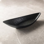 Boat Shaped Ceramic Fine Dine Bowl — Black & White