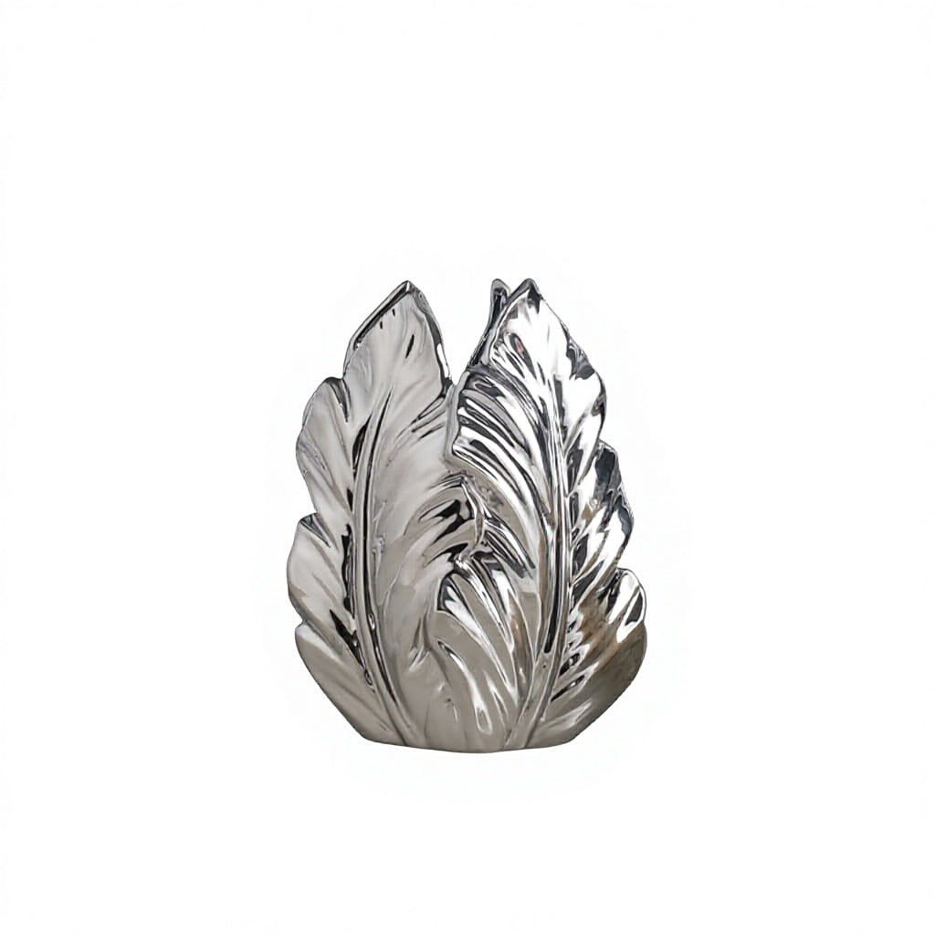 Silver Leaf Vase Set (Large & Small)