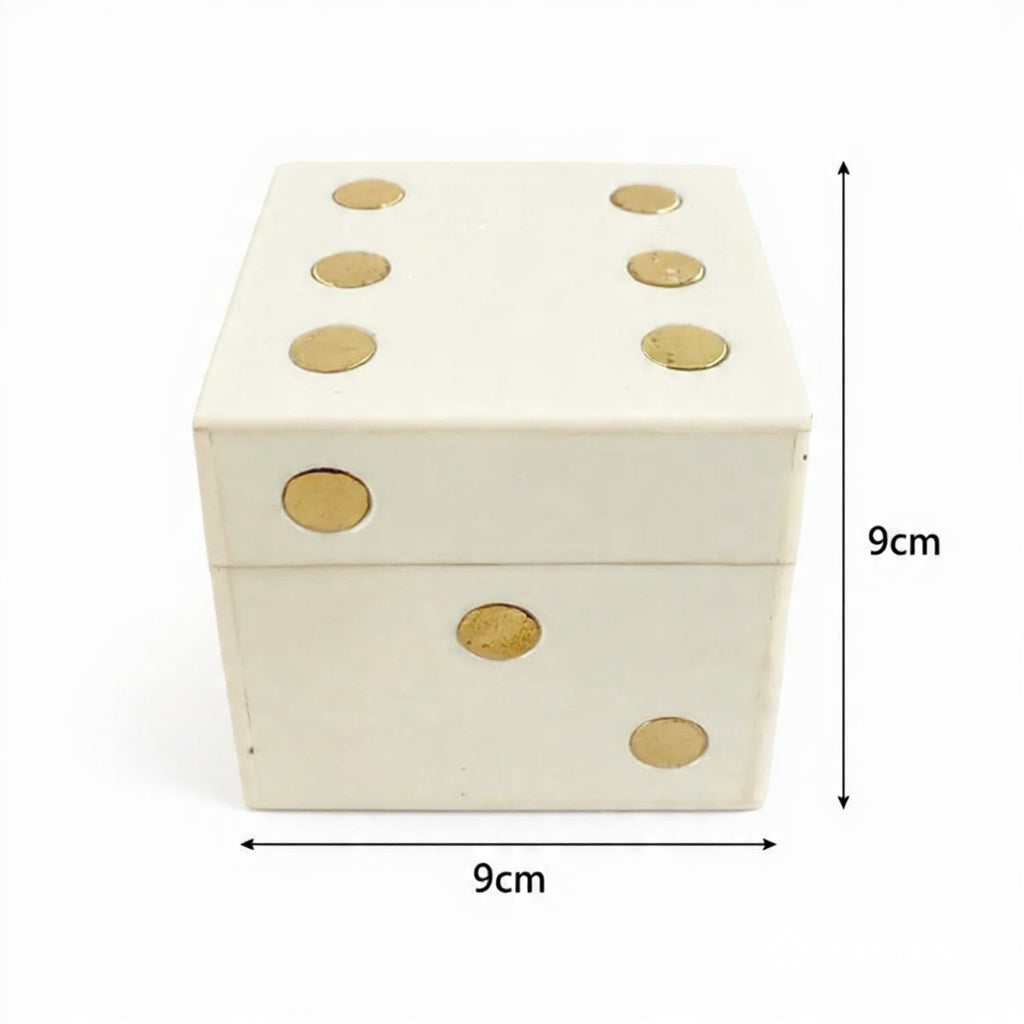 Ivory & Gold Dice Box Set