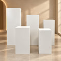 Set of 5 White MDF Display Plinth Stands for Events & Shops